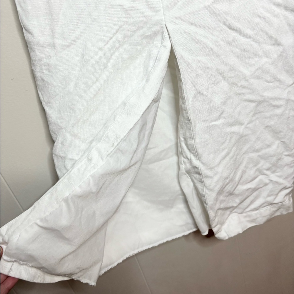 Endless Rose white Linen Blend Front-Slit Slim Midi Skirt size M - Picture 3 of 7